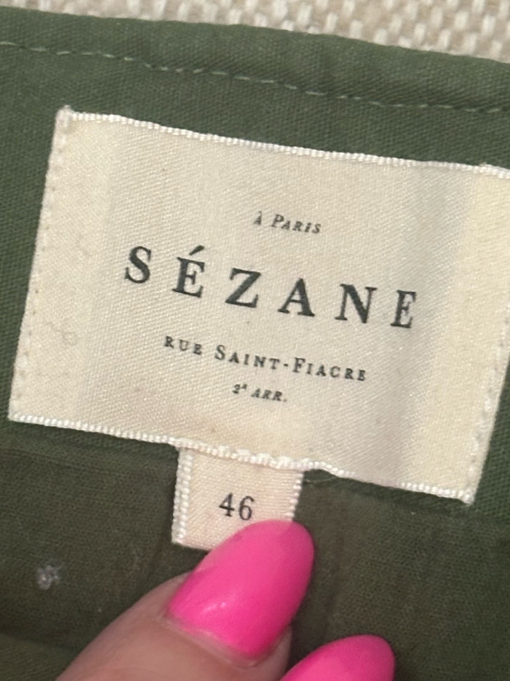 Sézane Leandra Embroidered Wrap Mini Skirt Green Cream Parisian 38921 - Picture 10 of 15